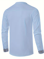 Rafael | Patroon Stand-Collar Henley Shirt