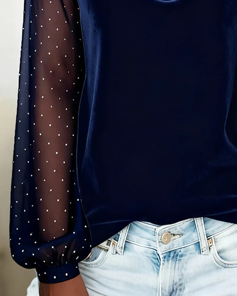 Avery™ Elegante Blouse met gedrapeerde kraag