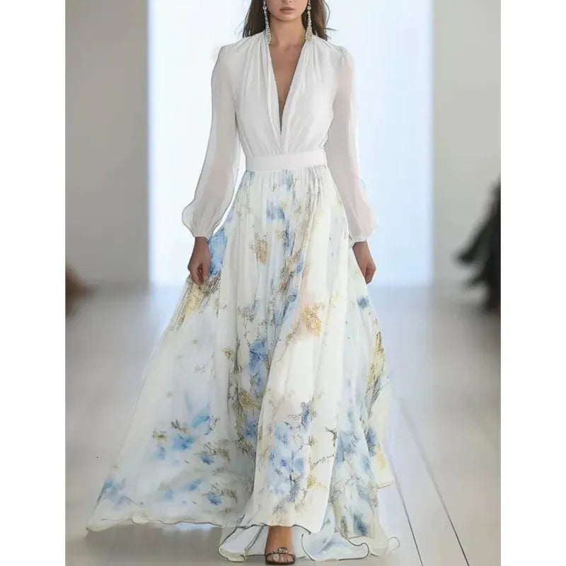 Ryza | Klassieke Bloemen Maxi Jurk