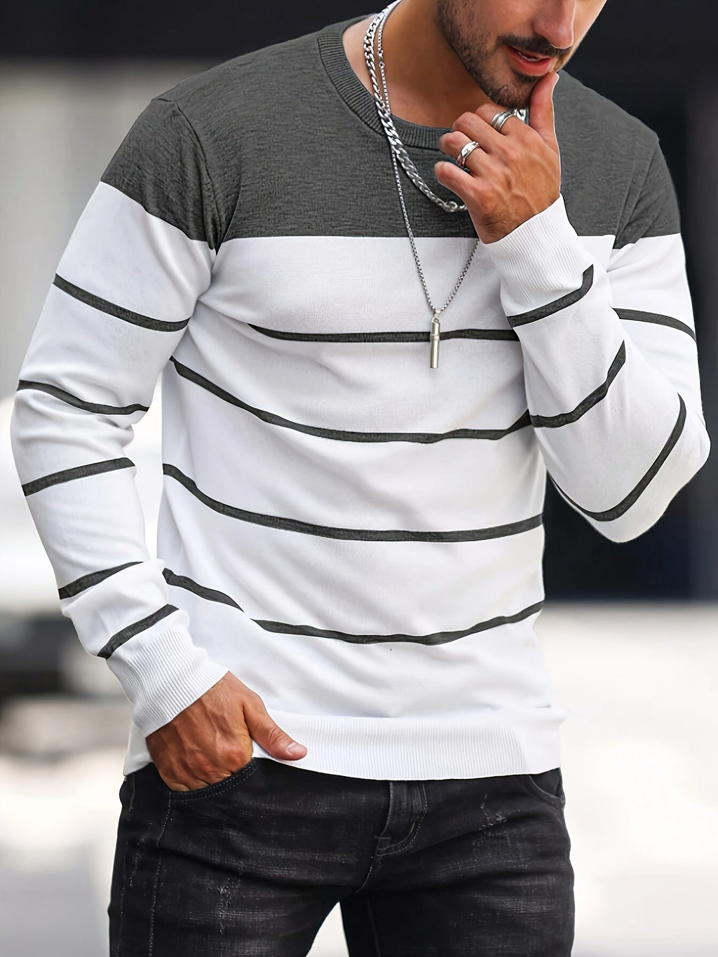 Bennington | Klassieke Gestreepte Crewneck Trui