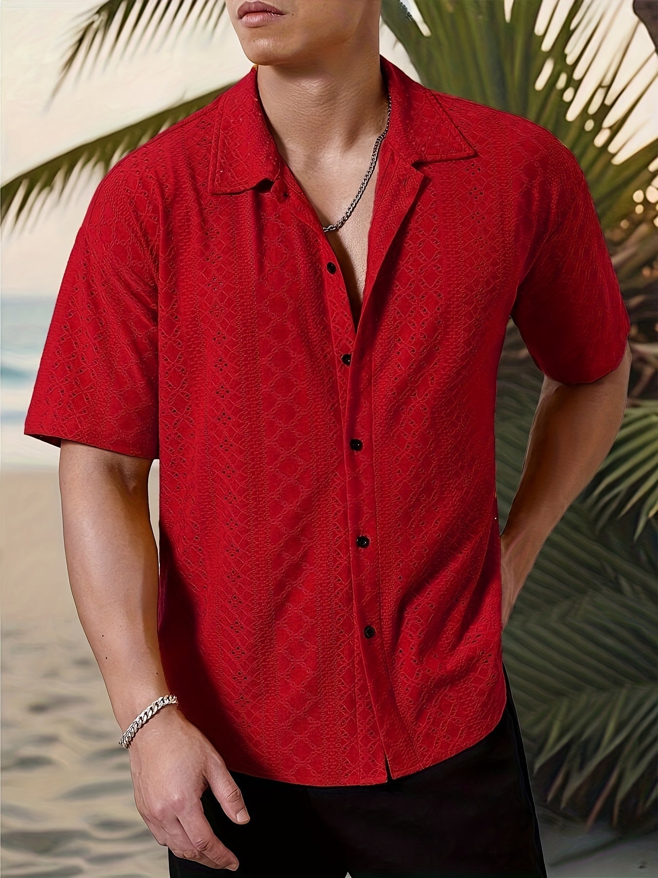 Elias | Textured Camp-Collar Shirt