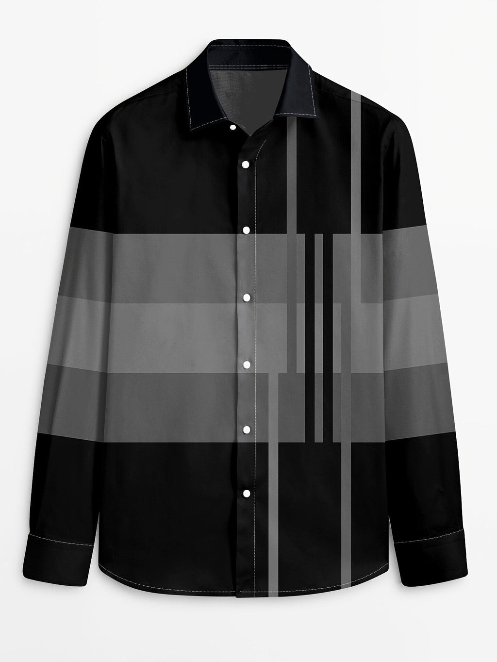 Nathan | Verfijnde Colorblock Overhemd met Knopen