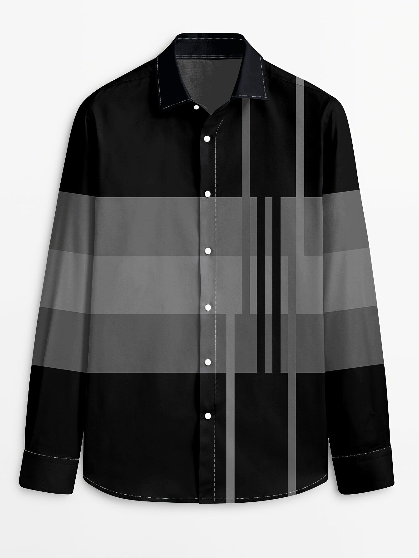 Nathan | Verfijnde Colorblock Overhemd met Knopen
