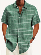 Weston | Textured Grid Korte Mouwen Shirt