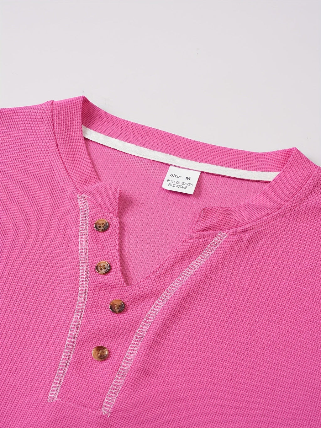 Maxwell | Getextureerde Knop-Hals T-shirt