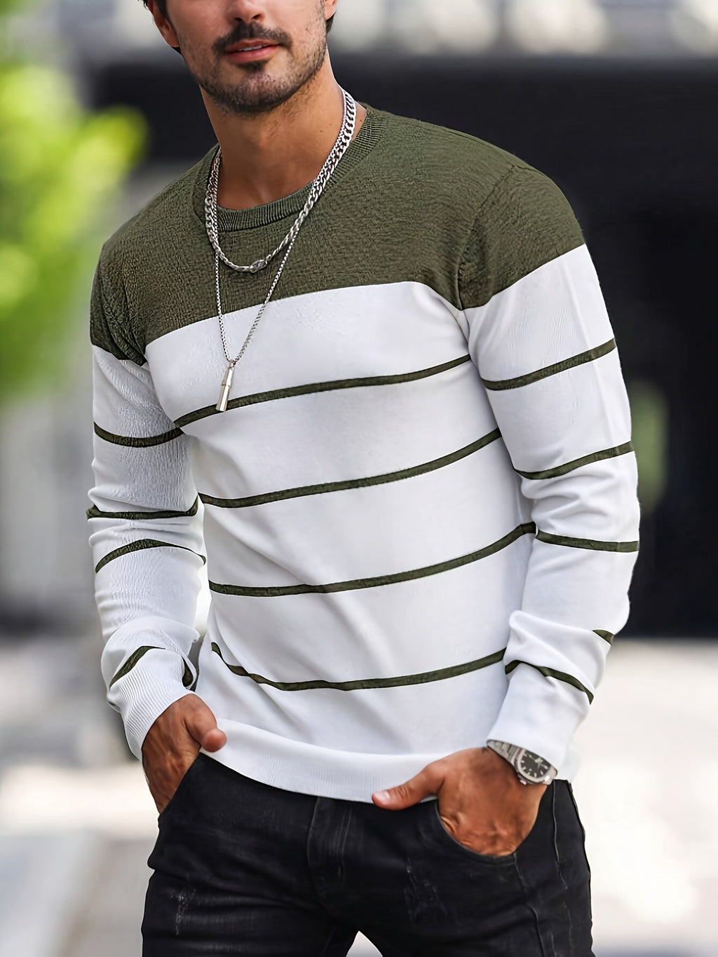 Bennington | Klassieke Gestreepte Crewneck Trui
