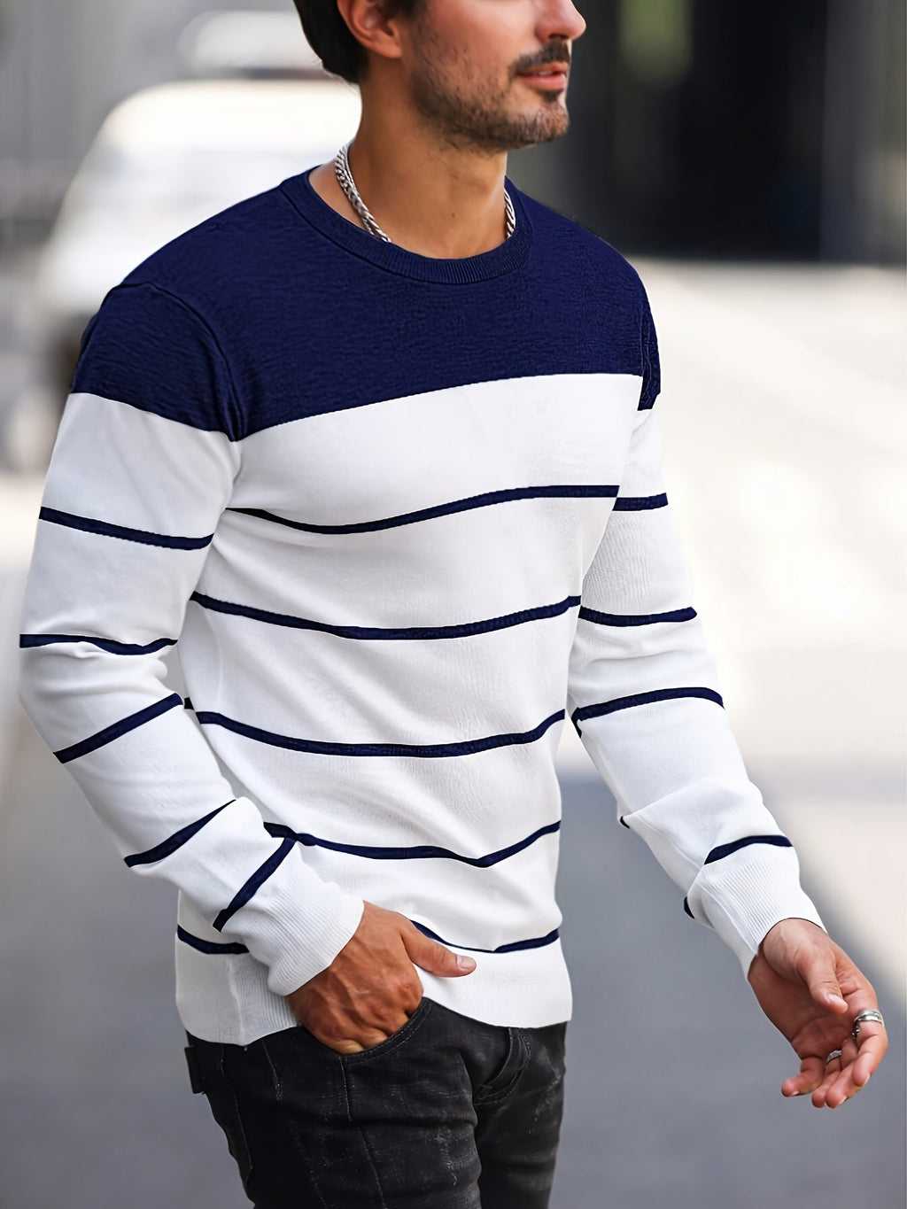 Bennington | Klassieke Gestreepte Crewneck Trui