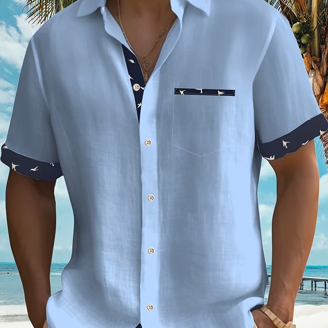 Bennet | Korte Mouwen Shirt aan Zee