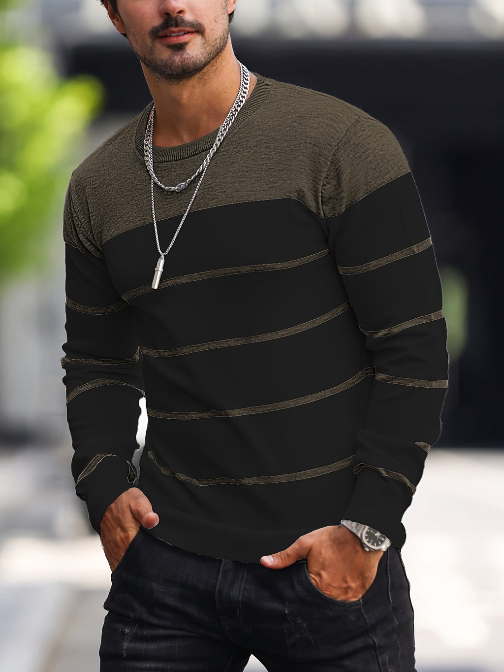 Bennington | Klassieke Gestreepte Crewneck Trui