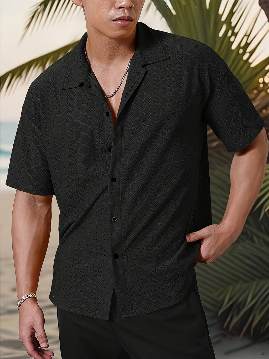 Elias | Textured Camp-Collar Shirt
