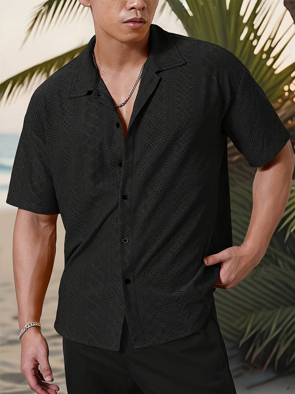 Elias | Textured Camp-Collar Shirt