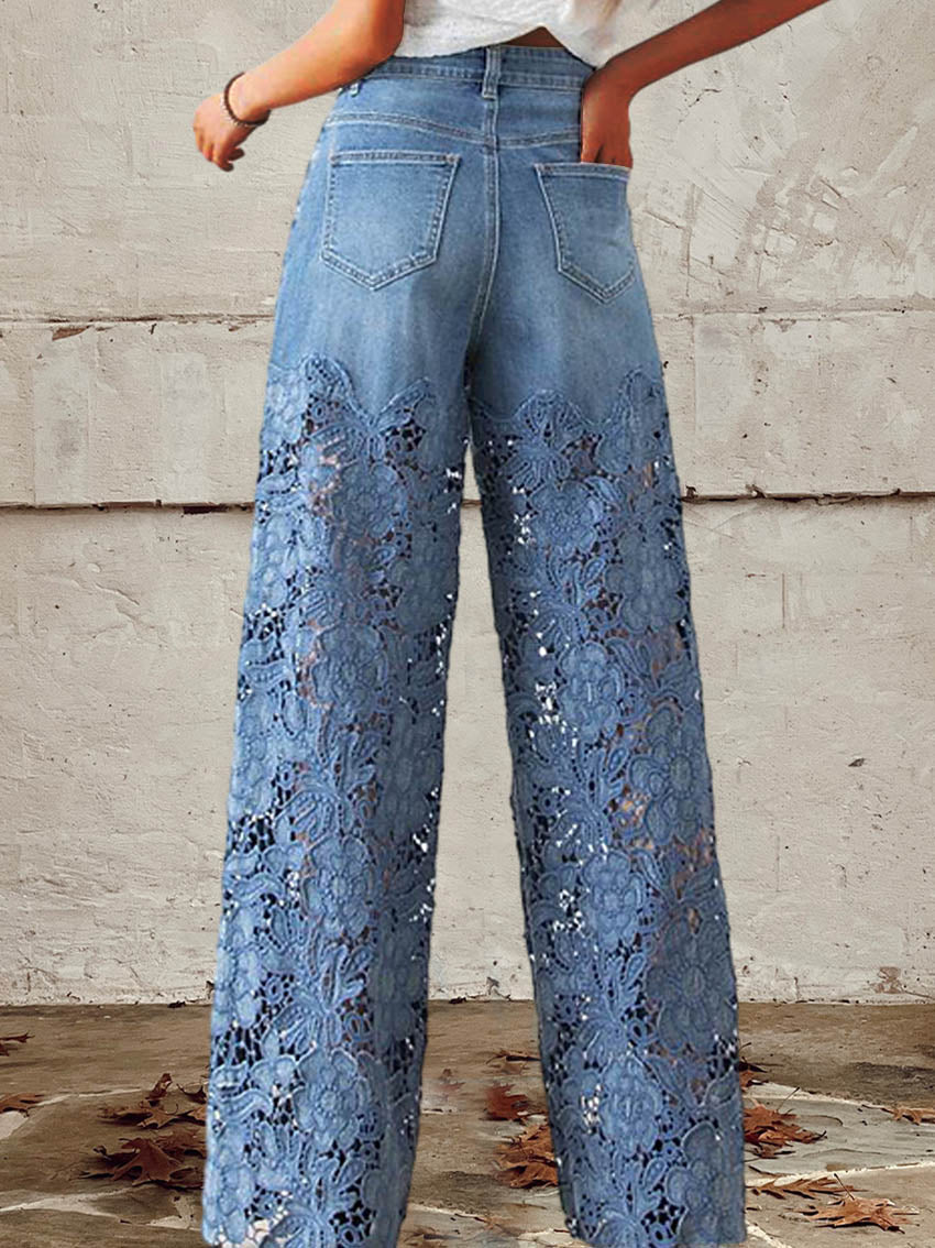 OCTAVIA | KANTPANELEN WIDE-LEG DENIM JEANS