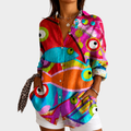 OLIVIA | VIBRANTE MOSAÏEK KUNST BLOUSE