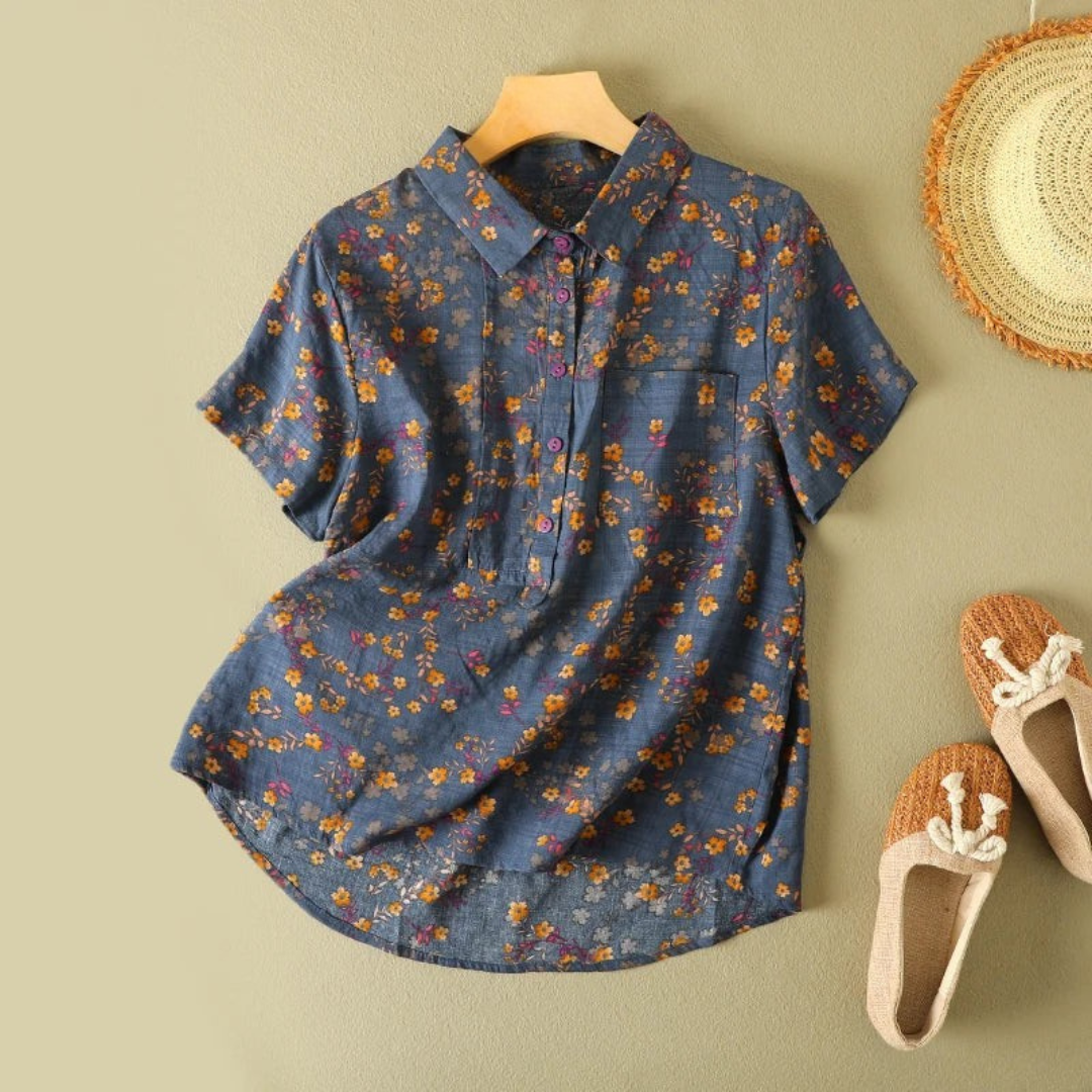 Olive™ Vintage Bloemen Zomer Shirt