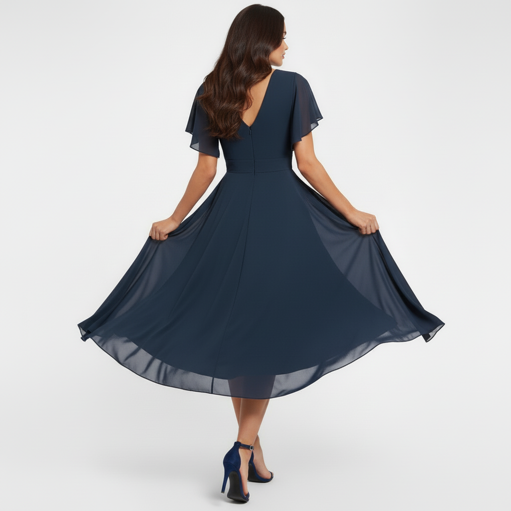 Clarissa™ Vloeiende V-Hals Maxi Jurk