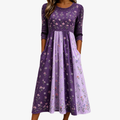 CLARA | LAVENDEL WILDFLOWER PANEL MIDI JURK
