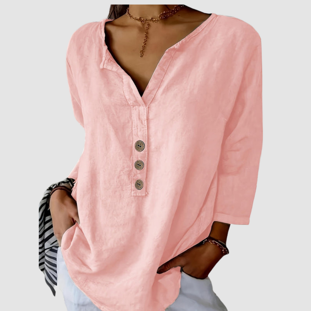 Melisa™ Casual Katoenen & Linnen Blouse