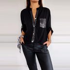 VERITY | SHIRT MET PAILLETTENAFWERKING EN KNOPEN