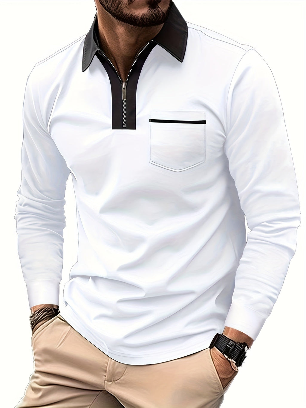 Fletcher | Verfijnde Zip-Kraag Polo Shirt