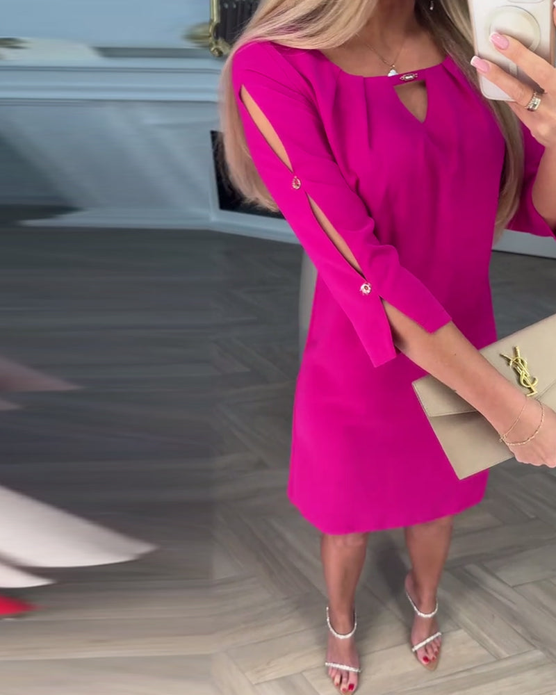 SABRINA | ELEGANTE CUTOUT DETAILS MIDI JURK