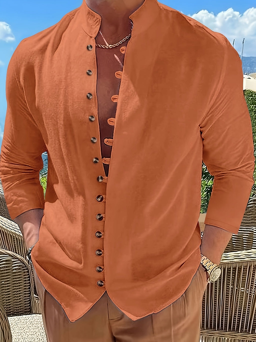 Grant | Ontspannen Staande Kraag Shirt