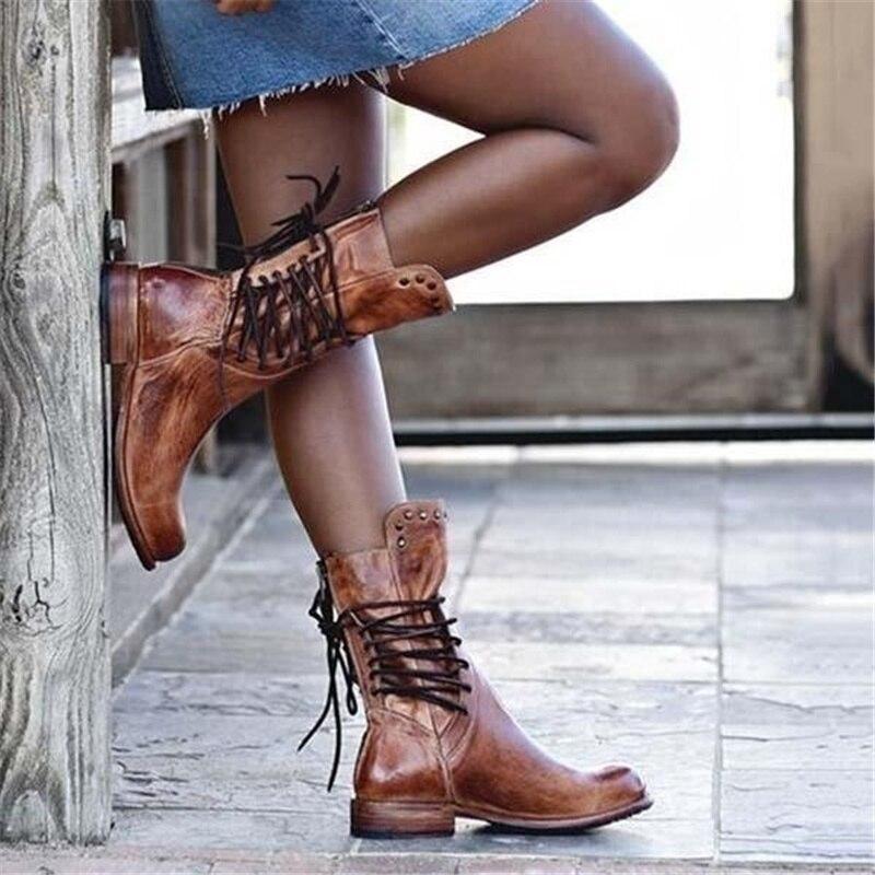 JOAN | VINTAGE VETERSCHOENEN MET STUDS TOT DE KUIT
