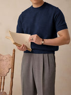 Emerson | Verfijnde Crew-Neck Korte Mouw Top