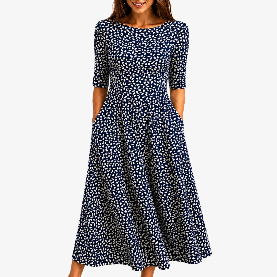MARIANA | MIDNIGHT BLOOM POCKET MAXI JURK