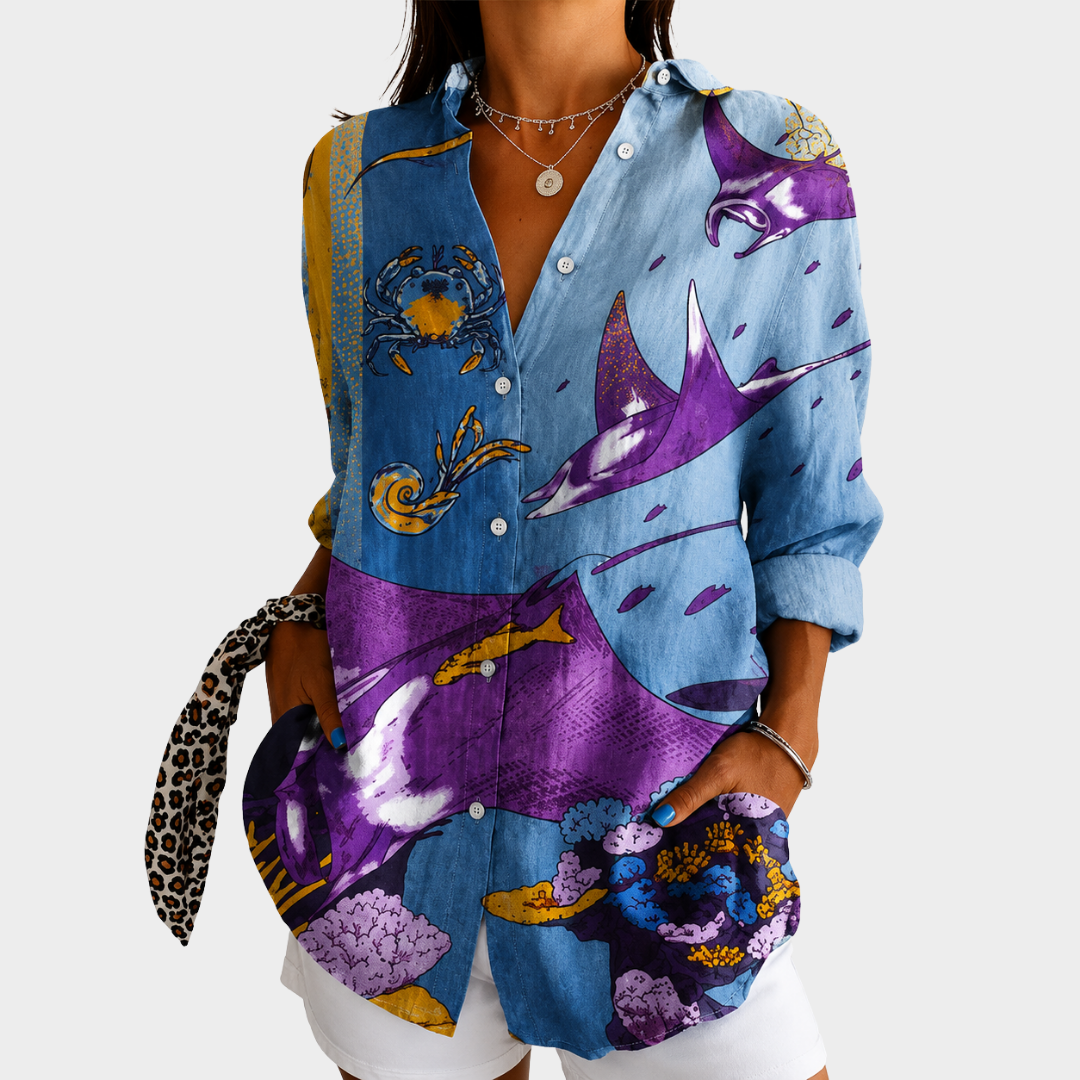 EMILY | OCEAN DREAMS ART BLOUSE