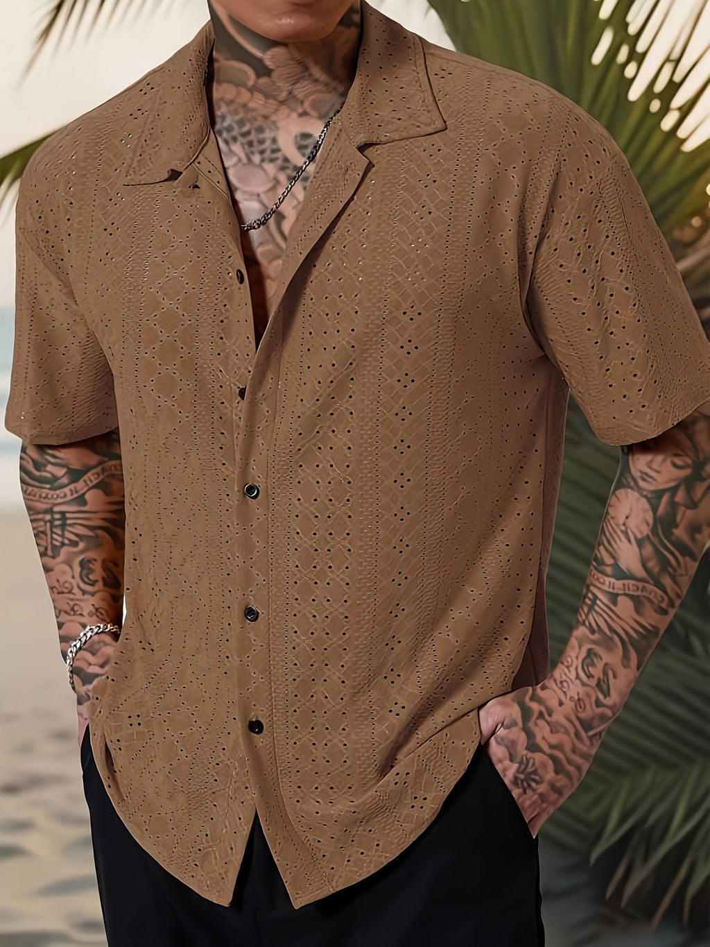 Elias | Textured Camp-Collar Shirt