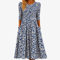 MILA | BLAUWE MADELIEFJES TUIN POCKET MAXI JURK