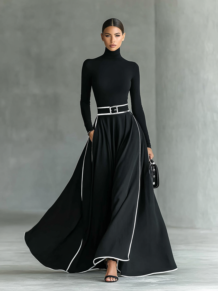 Rachelle™ Lange Mouwen Maxi Jurk + Gratis Ceintuur