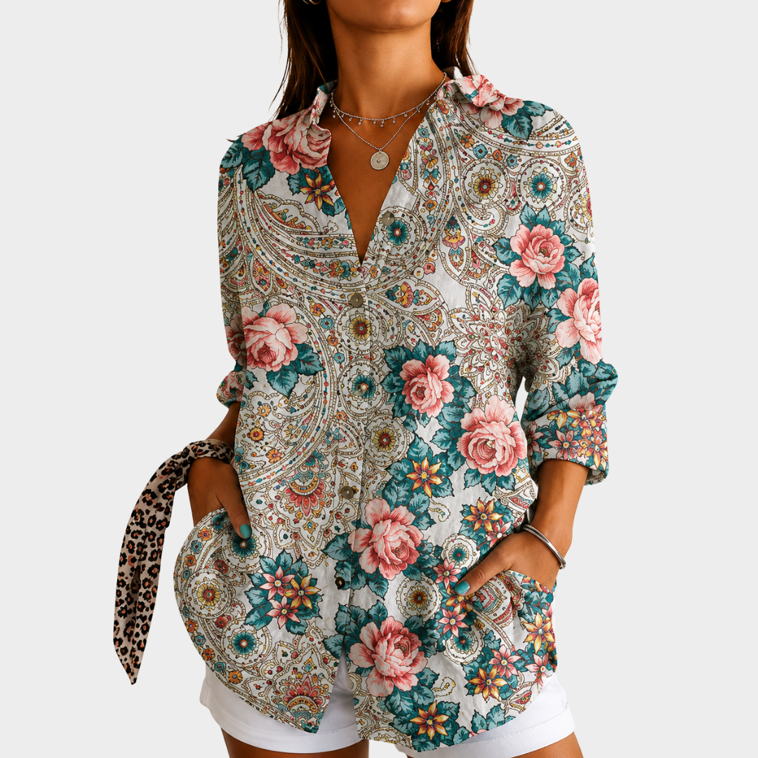 EVELYN | VINTAGE ROZEN PAISLEY BLOUSE