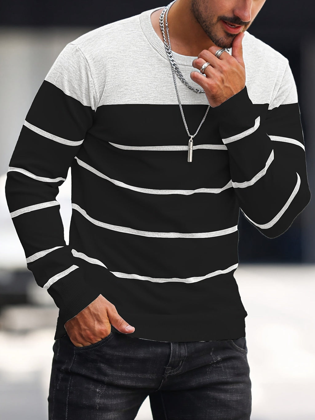 Bennington | Klassieke Gestreepte Crewneck Trui