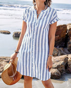 SANDRA | ELEGANTE GESTREEPTE JURK
