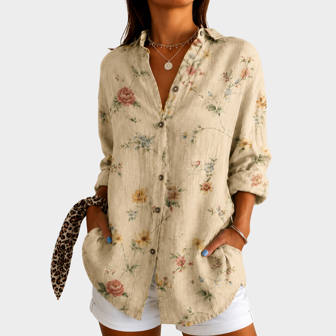 CLARA | WEIDE WHISPER BLOEMEN BLOUSE