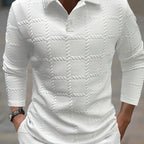 Calvin | Textured Long-Sleeve Polo Shirt