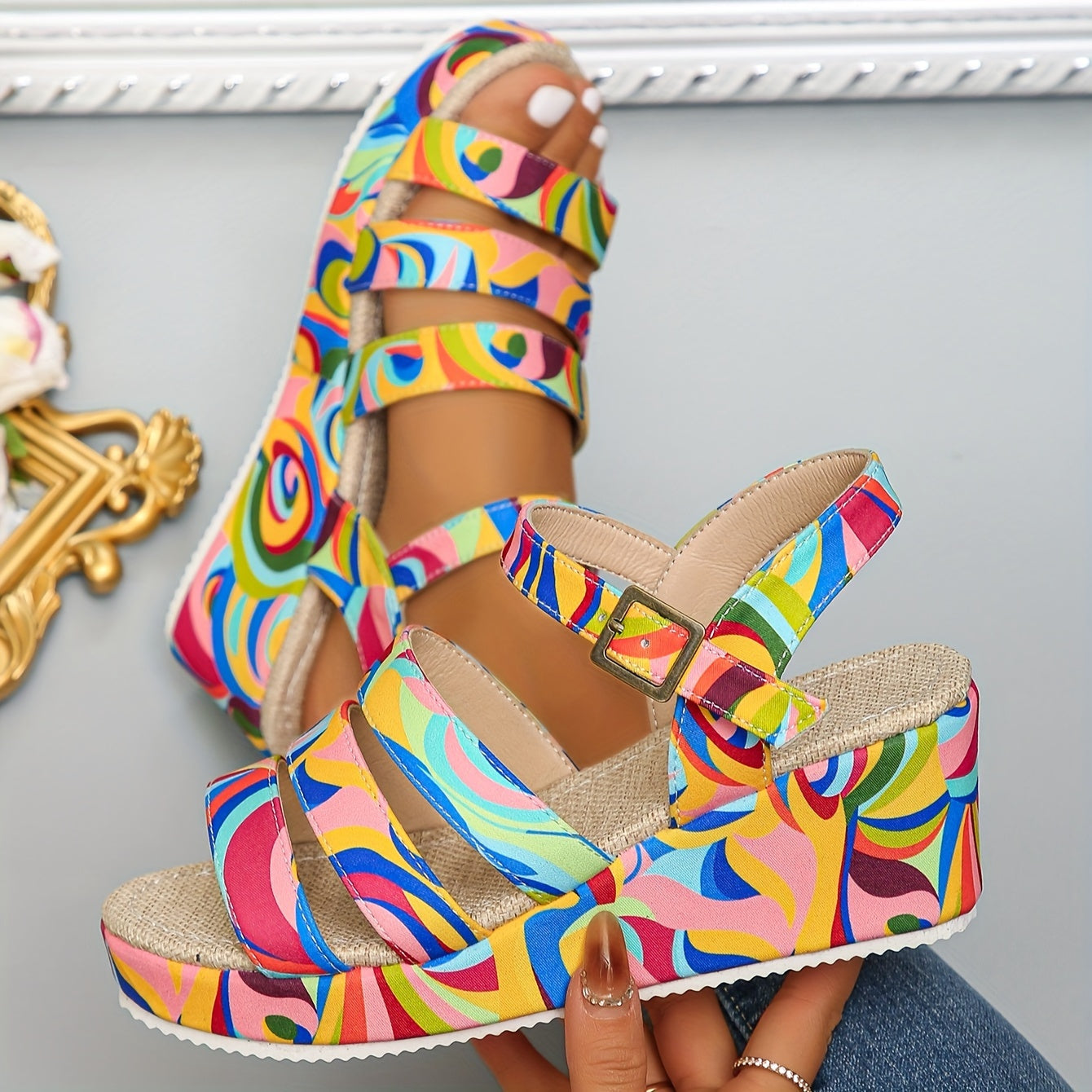 JULIA | PLATFORM ANKLE STRAP SANDALEN