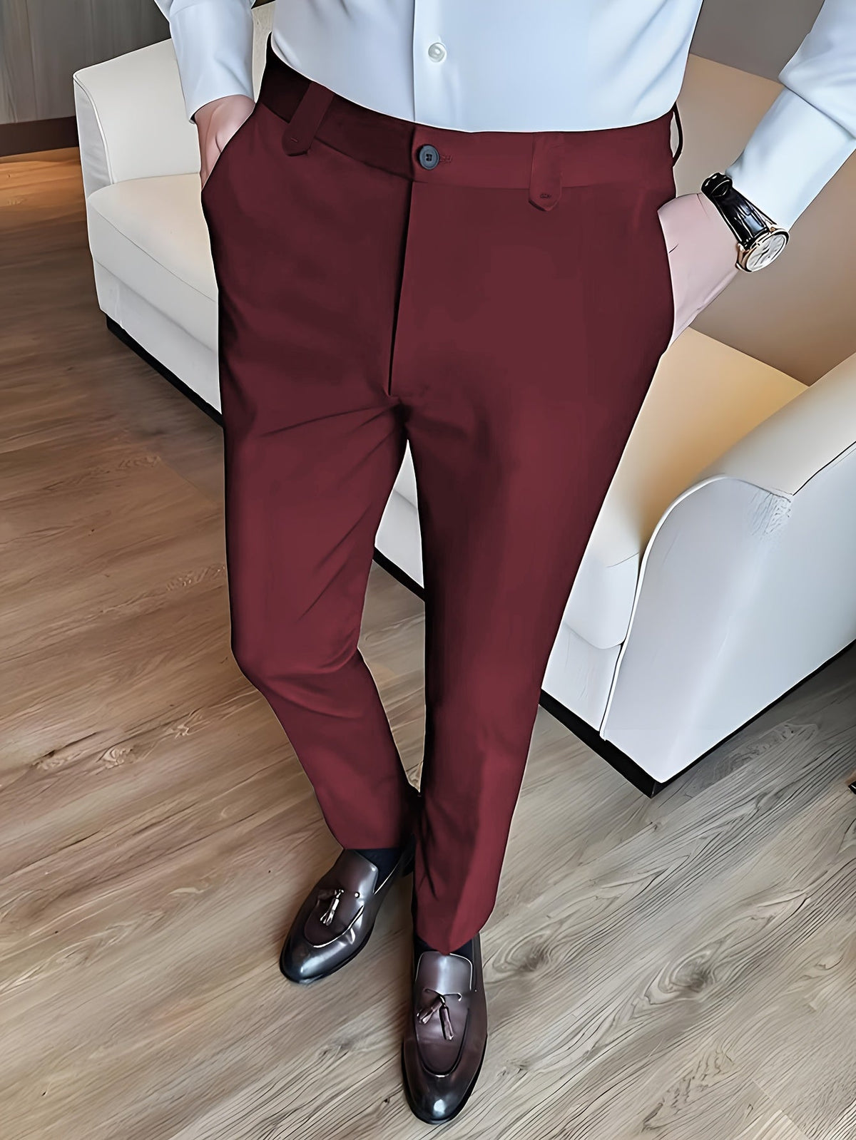 Foster | Op Maat Gemaakte Rechte Dress Trousers