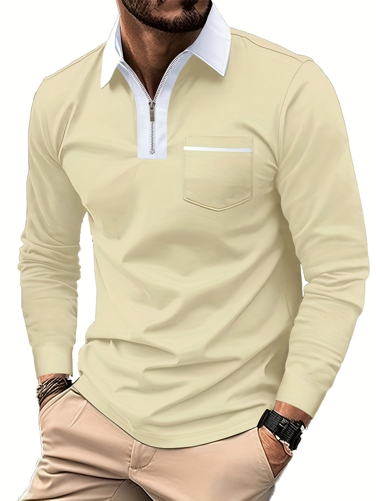 Fletcher | Verfijnde Zip-Kraag Polo Shirt
