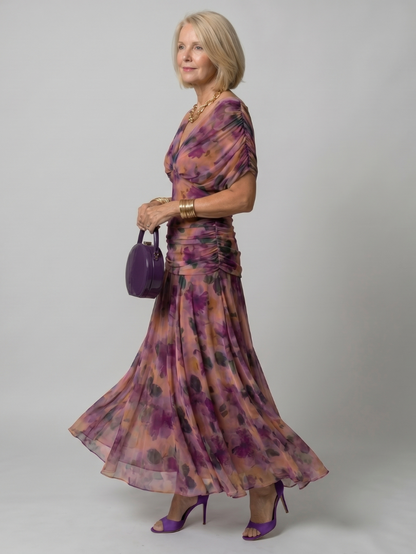 Calen™ Off Shoulder Flow Midi Jurk