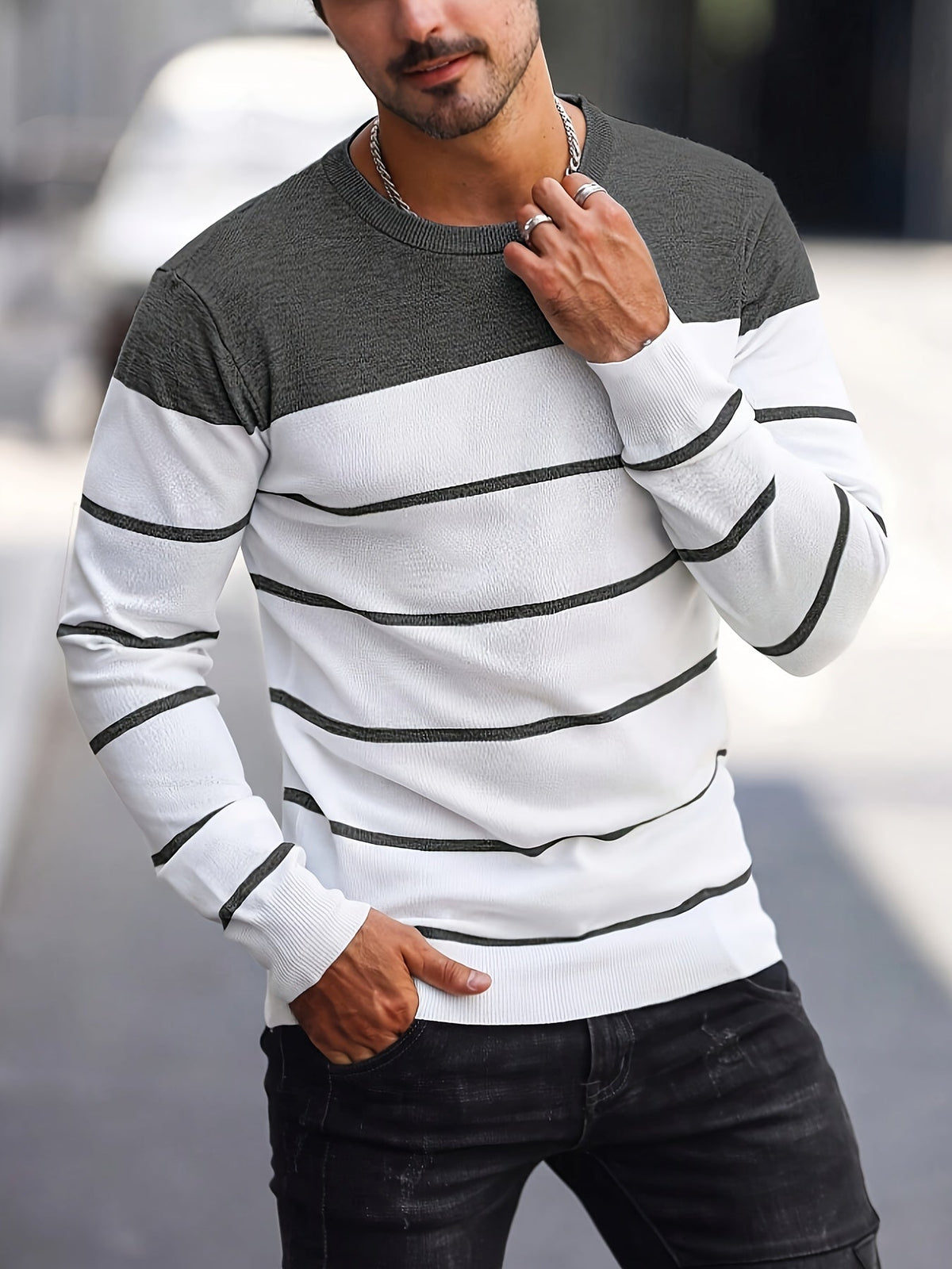 Bennington | Klassieke Gestreepte Crewneck Trui