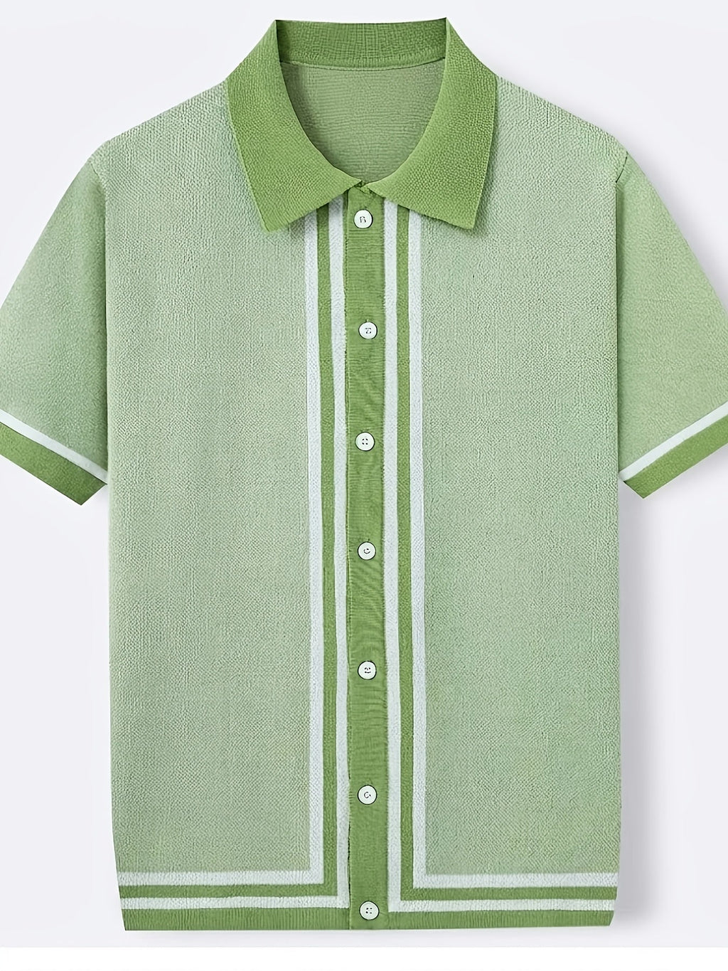 Winston | Retro Gestreept Korte Mouwen Shirt