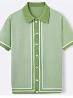 Winston | Retro Gestreept Korte Mouwen Shirt
