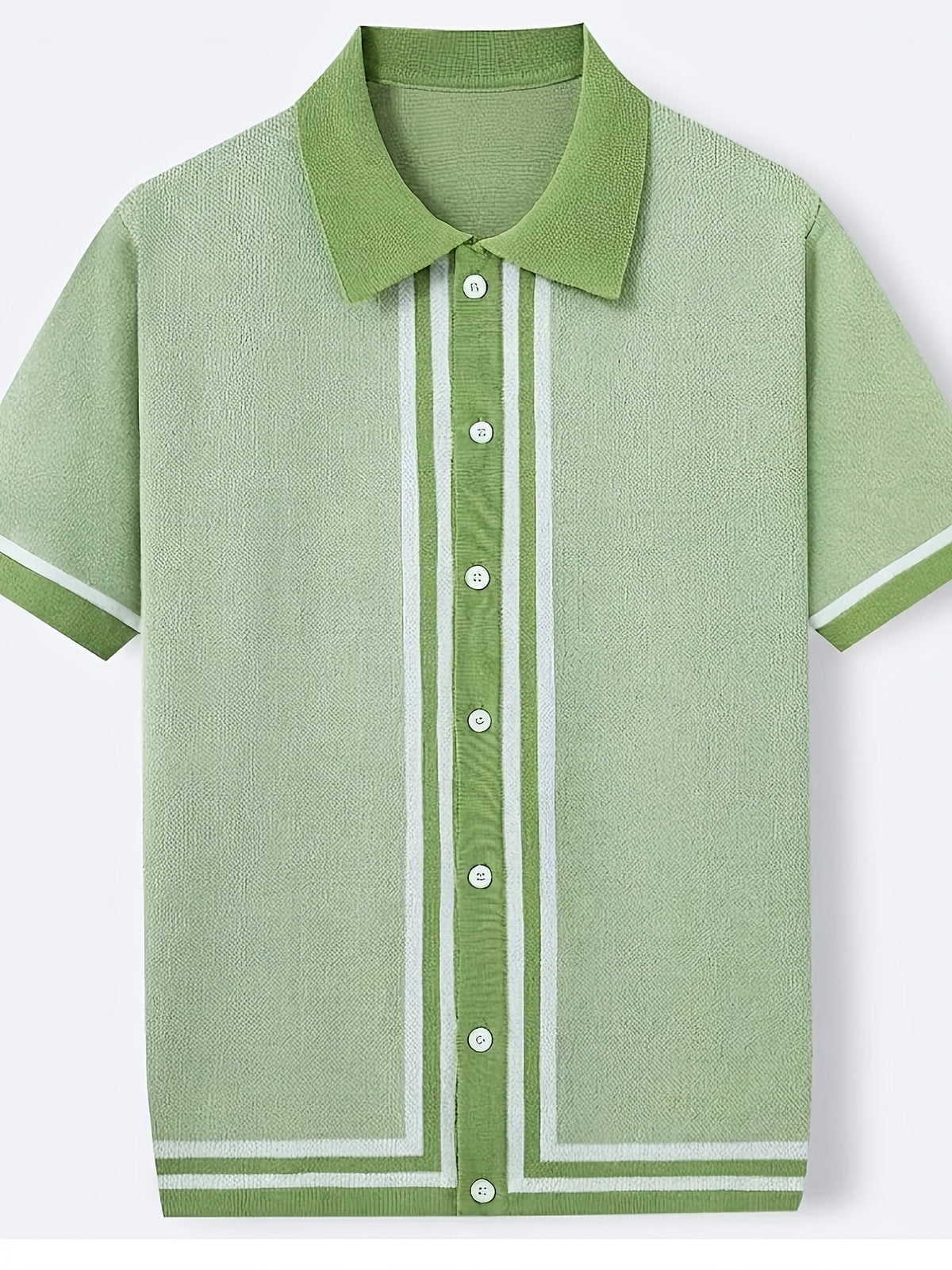 Winston | Retro Gestreept Korte Mouwen Shirt