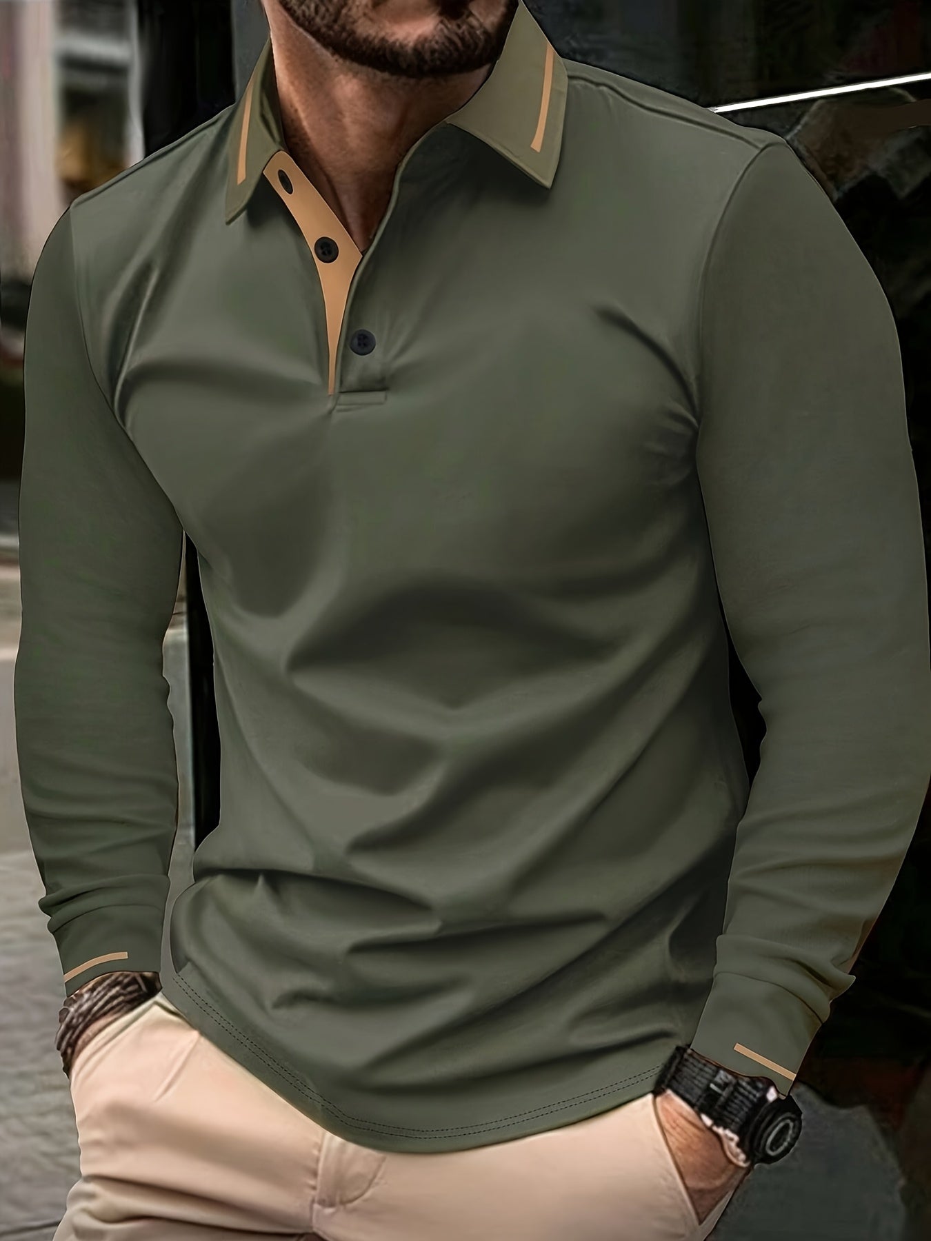 Emerson | Verfijnde Lange Mouwen Polo Shirt