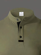 Gareth | Verfijnde Lange Mouwen Henley Shirt
