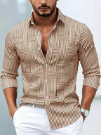 Weston | Verfijnde Gestreepte Lange Mouwen Shirt