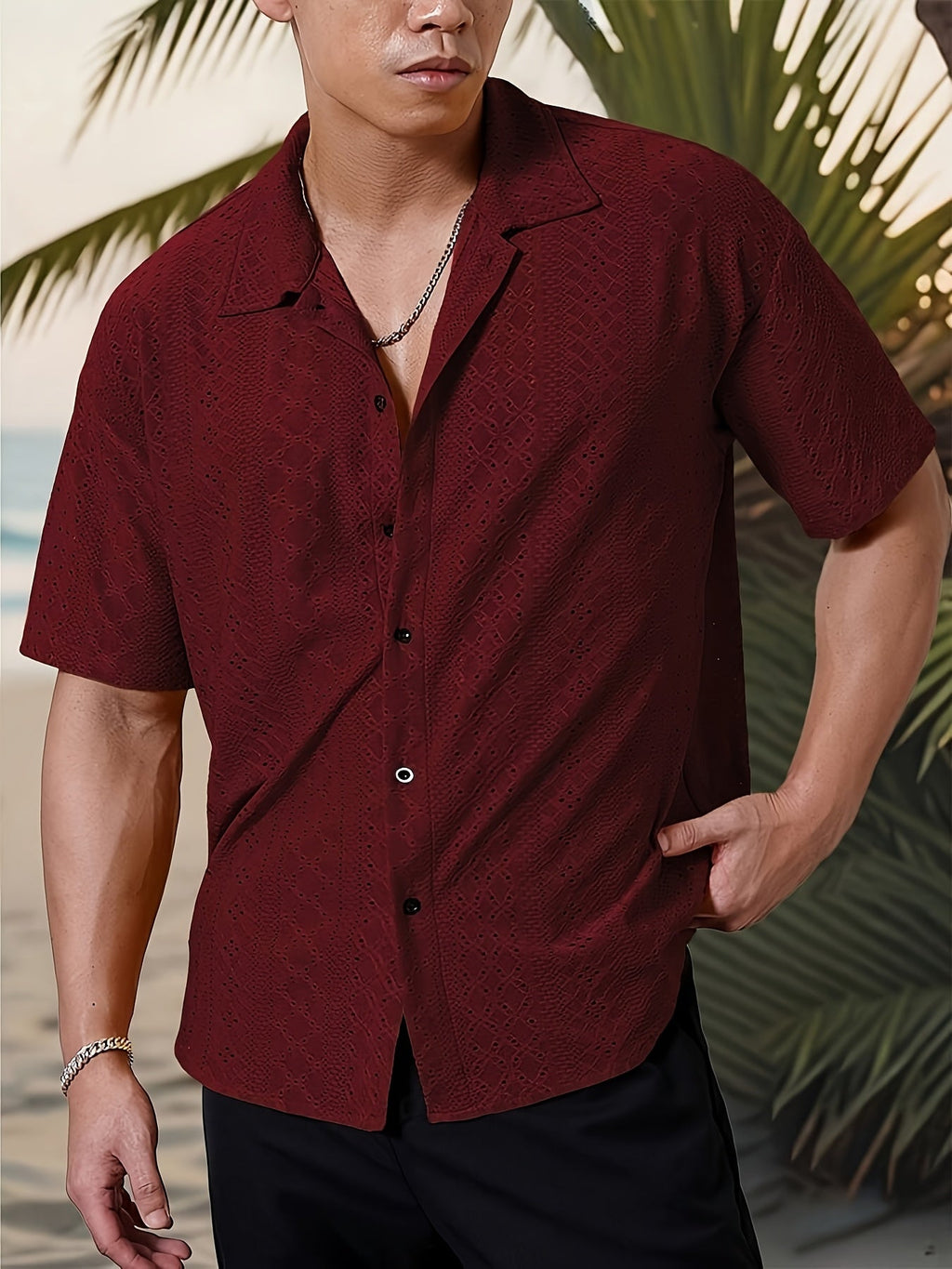 Elias | Textured Camp-Collar Shirt