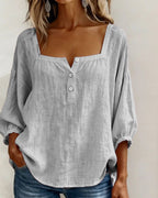 Florence | Ontspannen Blouse met Vierkante Hals
